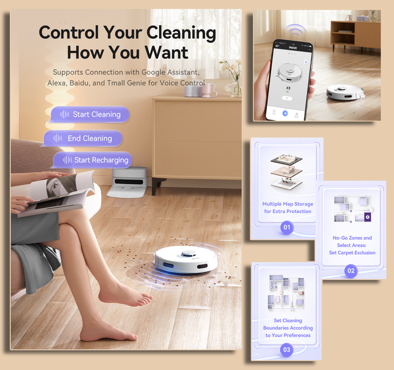 Self-Cleaning Robotic Vacuum Cleaner Sweeps Mops all in one Wash Free Robot