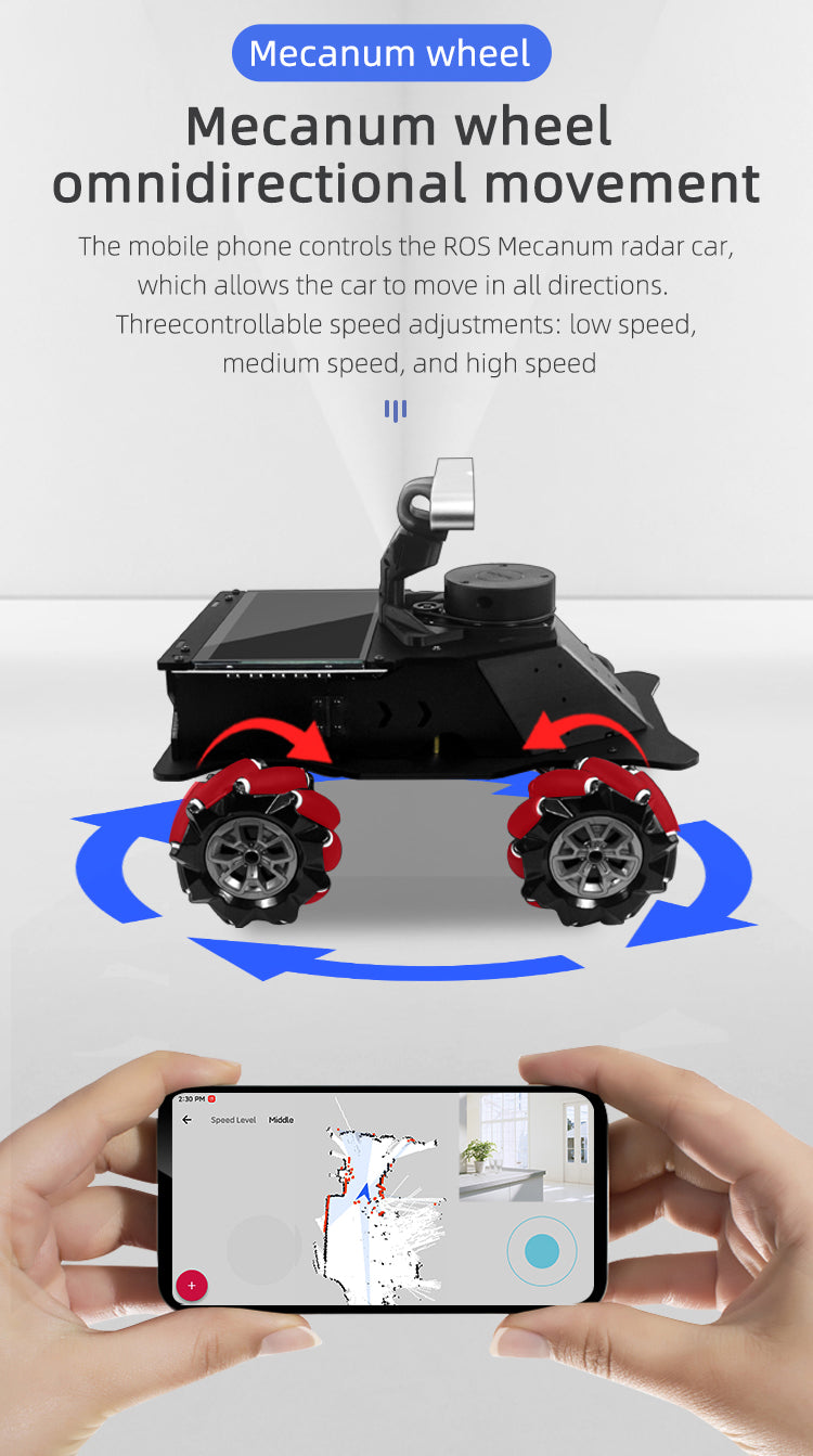 ROS Robot Jetson Nano Mecanum Wheel Smart Car for Mapping and Navigation