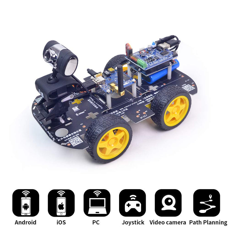 4WD Robot Mobile Platform with Real-Time Video and WiFi/Bluetooth Control