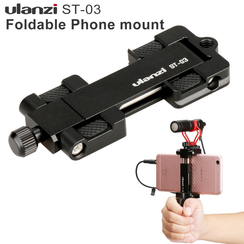 Ulanzi Metal Phone Tripod Mount With Cold Shoe Universal Clip Holder For SmartPhone Microphone Light For Iphone7 Samsung ST-03