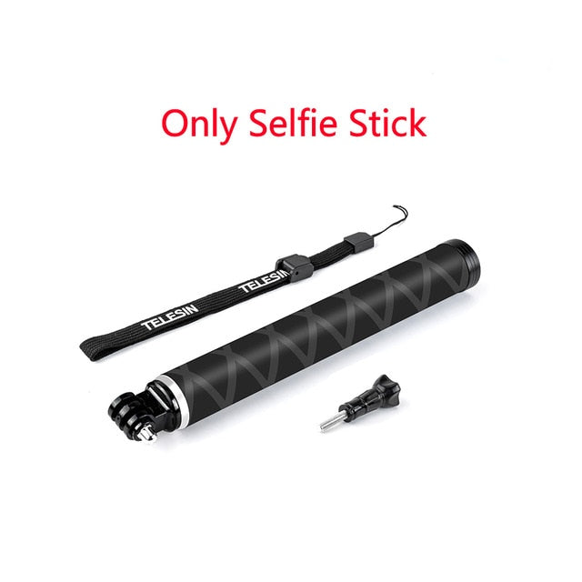 TELESIN 35inch Carbon Fiber Lightest Selfie Stick + Aluminium Alloy Tripod For GoPro Hero 5 6 7 8 9 For Osmo Action Accessories