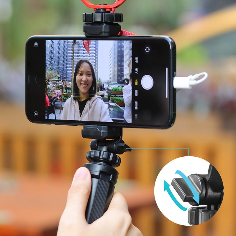 Ulanzi ST-06 Camera Hot Shoe Phone Tripod Mount 360 Rotation Cold Shoe Monitor Phone DSLR Mount Adapter for Gimbal Mic LED Light