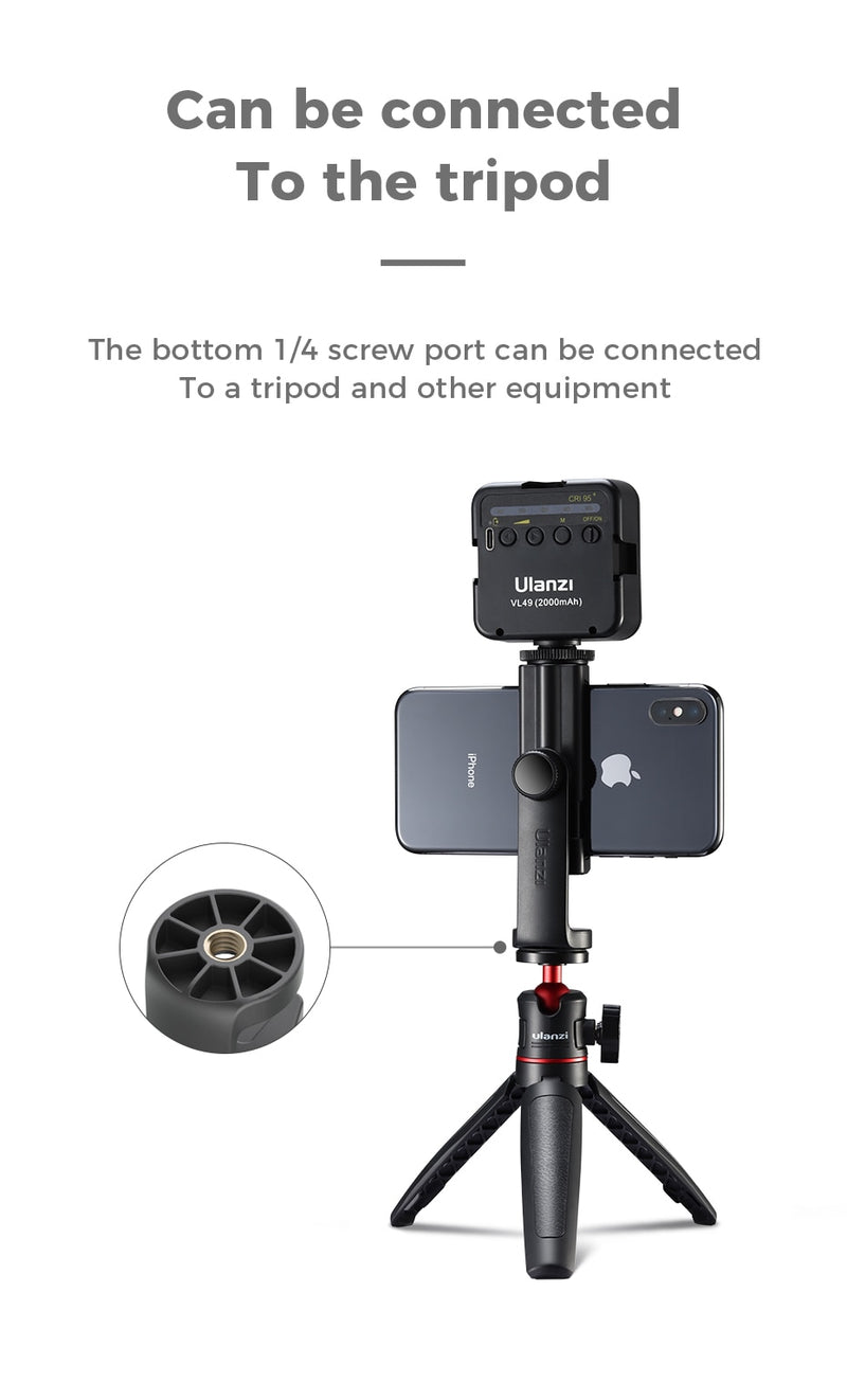 Ulanzi Portable Mini Phone Tripod w 1/4 Ballhead for Camera Phone Tripod Mount for iPhone Zhiyun Smooth 4 DJI OSMO Feiyu Vimbal