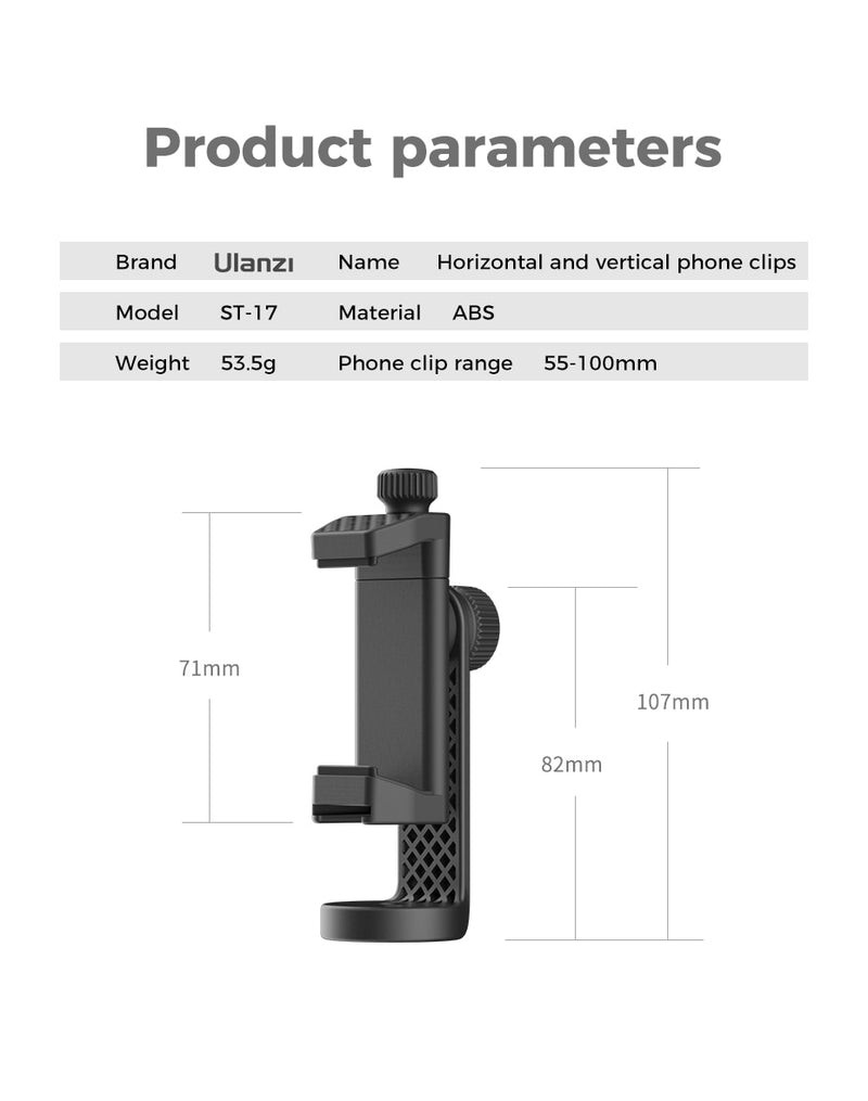 Ulanzi Portable Mini Phone Tripod w 1/4 Ballhead for Camera Phone Tripod Mount for iPhone Zhiyun Smooth 4 DJI OSMO Feiyu Vimbal