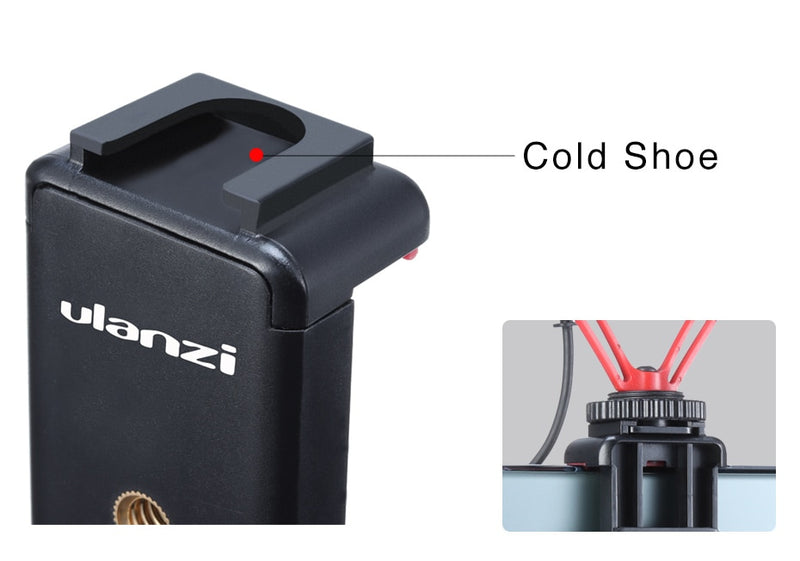 Ulanzi ST-07 Cold Shoe Phone Mount Holder Extend Cold Shoe for Vlog Microphone LED Light Vlog Tripod Phone Mount