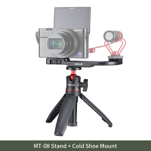 Ulanzi MT-08 DSLR SLR Phone Vlog tripod Cold Shoe Phone Mount Holder for Microphone LED Light Mini Tripod for Sony A6400 A6300