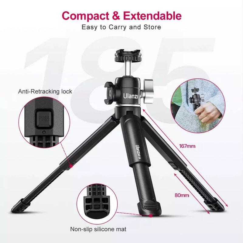 Ulanzi U-Vlog lite Extendable Dual Cold Shoe Ball Head Tripod for smartphone Sony Canon Nikon DSLR Camera Mic Light Accessories