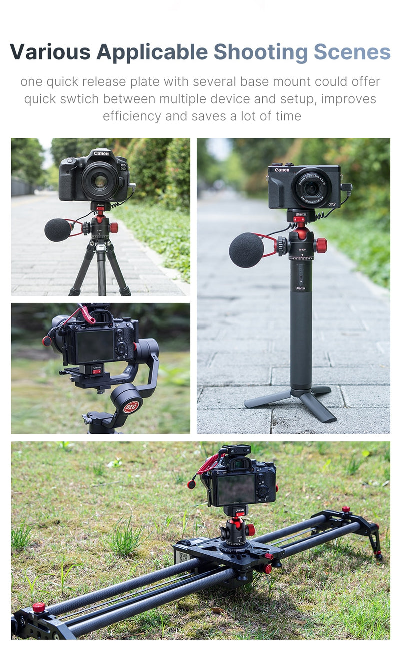 Ulanzi Claw Quick Release Plate Clamp Quick Instal System DSLR Gopro Action Camera Shoulder Strap Belt Clamp Quick Switch Kit