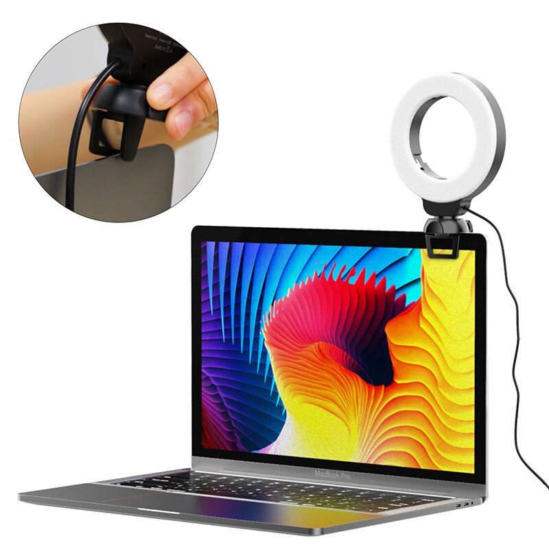 Ulanzi Vijim Laptop Tablet Selfie Ring Light With Clamp Mount Adjustable Ring Light for Tiktok Youtube Live Laptop Light