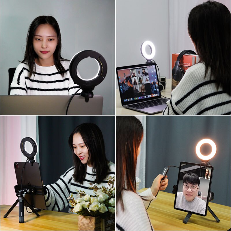 Ulanzi Vijim Laptop Tablet Selfie Ring Light With Clamp Mount Adjustable Ring Light for Tiktok Youtube Live Laptop Light