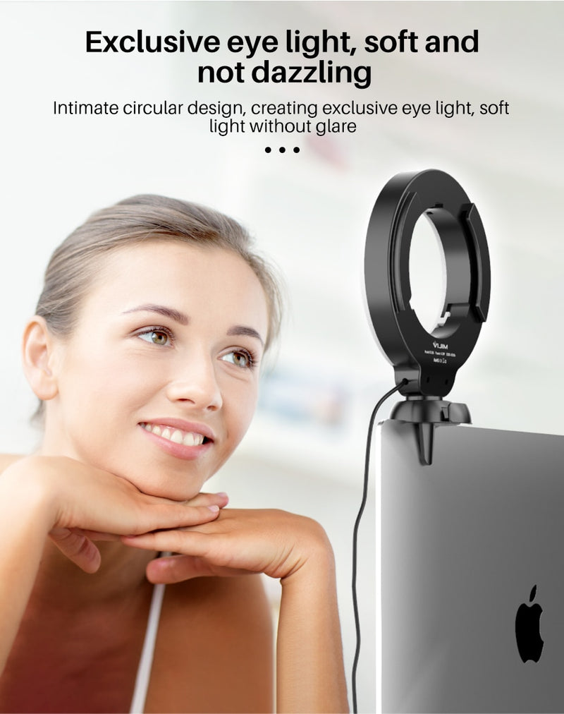 Ulanzi Vijim Laptop Tablet Selfie Ring Light With Clamp Mount Adjustable Ring Light for Tiktok Youtube Live Laptop Light