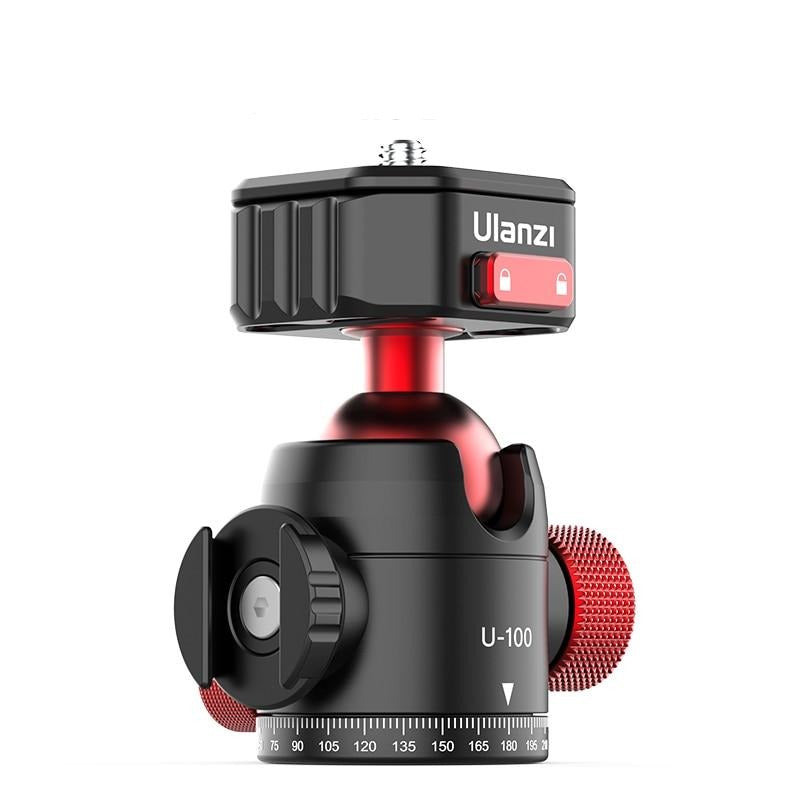 Ulanzi U-100 Quick Release Ballhead Tripod Heads DSLR Gimbal Slider Tripod Quick Switch Ballhead Extend Cold Shoe for LED Light