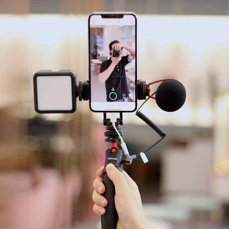 Ulanzi ST-10 Adjustable Metal Phone Mount DSLR Monitor Adapter Cold Shoe Smartphone Holder for LED Light Microphone