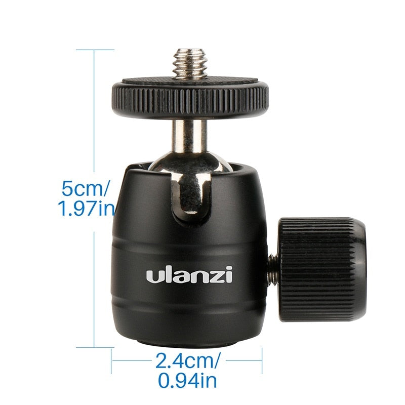 Ulanzi U-30 Mini Ball Head, CNC Tripod Ball Head for iPhone Vloging Mini Tripod Monopod lightweight Cameras and Smartphones